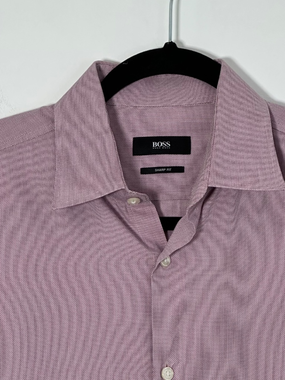 Hugo Boss Mens Sz 15.5 32/33 Long Sleeve Button Down Dress Shirt Sharp Fit Maroo - Picture 2 of 10